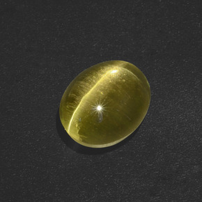 Sillimanita Olho de Gato Marrom esverdeado Natural 2.32ct, Corte Oval, Translúcido