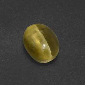 Sillimanita Olho de Gato Marrom esverdeado Natural 2.39ct, Corte Oval, Translúcido