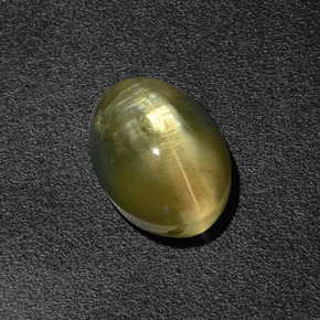 Sillimanita Olho de Gato Marrom esverdeado Natural 2.64ct, Corte Oval, Translúcido