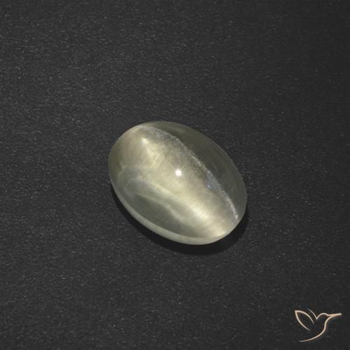 1.73ct Natural branco quente Sillimanita Olho de Gato, oval, Translúcido