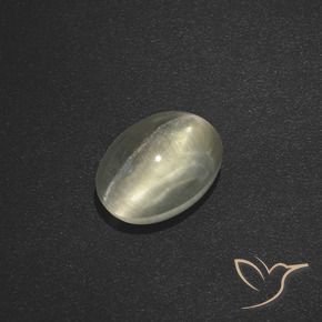 Sillimanita Olho de Gato branco quente Natural 1.73ct, oval, Translúcido