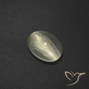 Sillimanita Olho de Gato branco quente Natural 1.73ct, oval, Translúcido