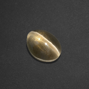 Sillimanita Olho de Gato Marrom esverdeado Natural 1.58ct, Corte Oval, Translúcido