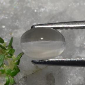 Sillimanita Olho de Gato Castanho acinzentado Natural 1.23ct, Corte Oval, Translúcido