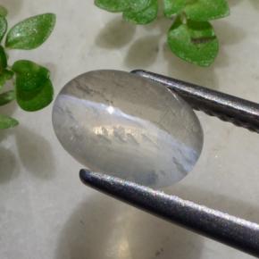 Sillimanita Olho de Gato Cinza muito claro Natural 1.96ct, Corte Oval, Transparente