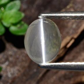 Sillimanita Olho de Gato Fumaça Natural 1.14ct, Corte Oval, Transparente