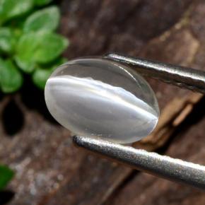 Sillimanita Olho de Gato Fumaça Natural 1.14ct, Corte Oval, Transparente