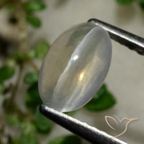 Sillimanita Olho de Gato Cinza muito claro Natural 1.65ct, oval, Transparente