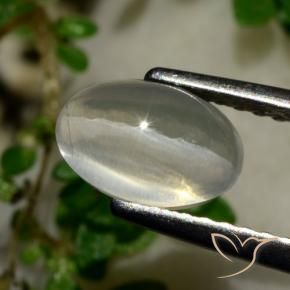 Sillimanita Olho de Gato Cinza muito claro Natural 1.65ct, oval, Transparente