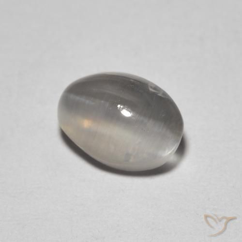 Sillimanita Olho de Gato Cinza muito claro Natural 1.64ct, oval, Transparente