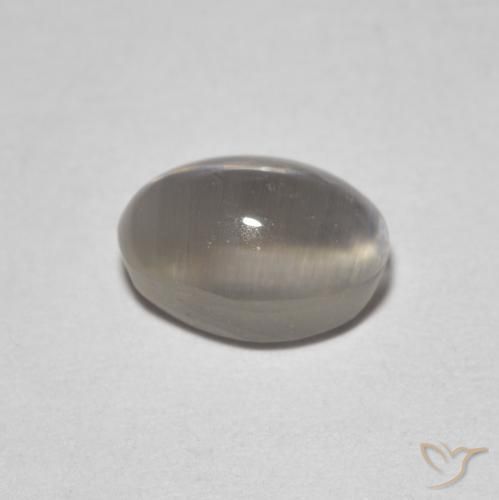 Sillimanita Olho de Gato Cinza muito claro Natural 1.64ct, oval, Transparente