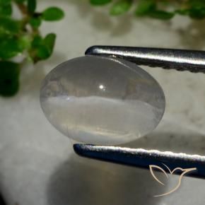 Sillimanita Olho de Gato Cinza muito claro Natural 1.40ct, oval, Transparente