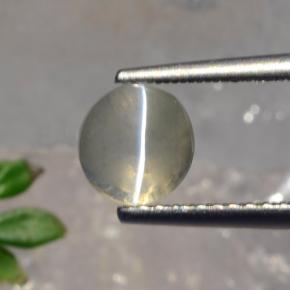 Sillimanite cat's eye cinza natural 1,56ct, corte redondo, translúcido