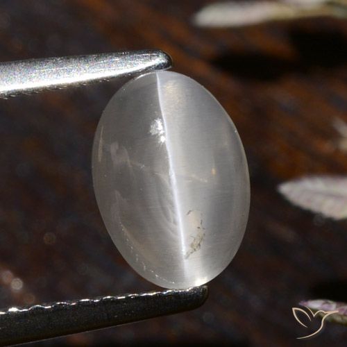 1.58ct Natural branco quente Sillimanita Olho de Gato, oval, Transparente