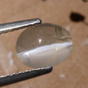 Sillimanita Olho de Gato Fumaça Natural 1.44ct, Corte Oval, Translúcido