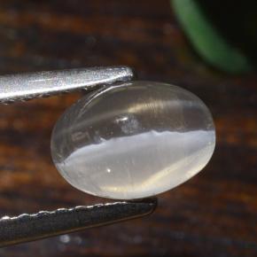 Sillimanita Olho de Gato Cinza muito claro Natural 1.40ct, Corte Oval, Translúcido