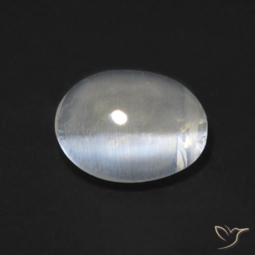 1.52ct Natural branco quente Sillimanita Olho de Gato, oval, Transparente