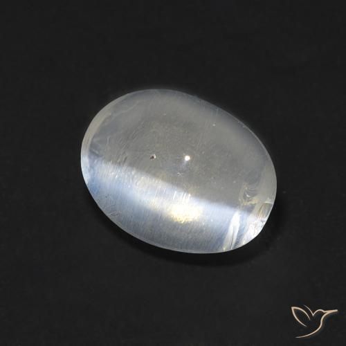 Sillimanita Olho de Gato branco quente Natural 1.52ct, oval, Transparente