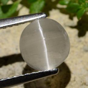 Sillimanita Olho de Gato Fumaça Natural 1.34ct, Corte Redondo, Transparente