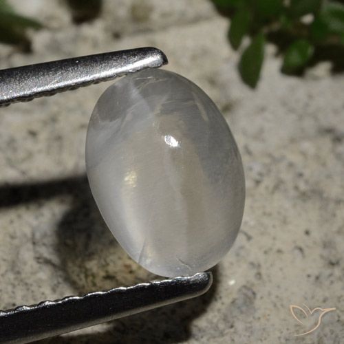 1.44ct Natural Branco claro Sillimanita Olho de Gato, oval, Transparente