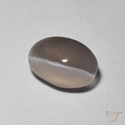 Sillimanita Olho de Gato Cinza muito claro Natural 1.48ct, oval, Transparente