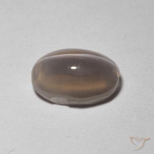 Sillimanita Olho de Gato Cinza muito claro Natural 1.48ct, oval, Transparente