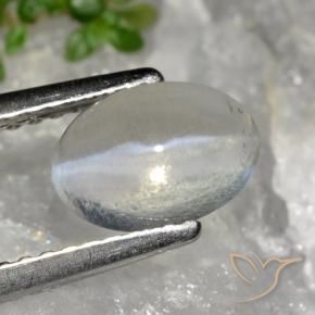Sillimanita Olho de Gato Cinza muito claro Natural 1.49ct, oval, Transparente