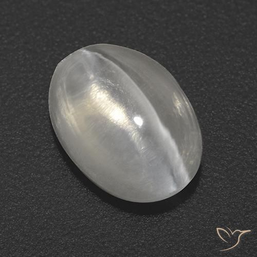 Sillimanita Olho de Gato Branco claro Natural 1.82ct, oval, Transparente