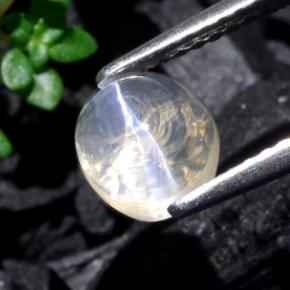Sillimanite cat's eye branco natural 1,93ct, corte oval, transparente