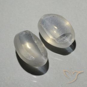 Pedras preciosas de Sillimanita Olho de Gato branco quente natural de 2.02 ct, oval, Transparente