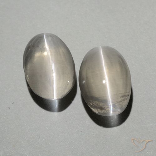 1.90ctw Natural branco quente Sillimanita Olho de Gato, oval, Transparente