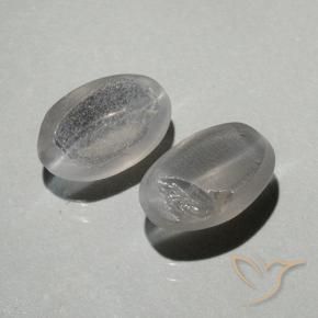 Pedras preciosas de Sillimanita Olho de Gato branco quente natural de 1.90 ct, oval, Transparente