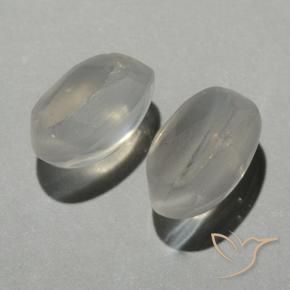 Pedras preciosas de Sillimanita Olho de Gato branco quente natural de 2.15 ct, oval, Transparente