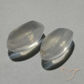 Pedras preciosas de Sillimanita Olho de Gato branco quente natural de 1.80 ct, oval, Transparente