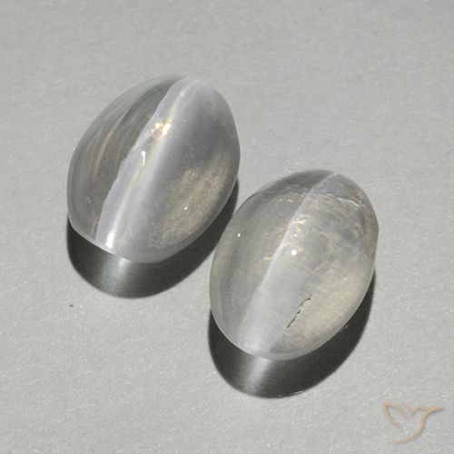 2.36ctw Natural branco quente Sillimanita Olho de Gato, oval, Transparente