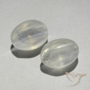 Pedras preciosas de Sillimanita Olho de Gato branco quente natural de 2.36 ct, oval, Transparente