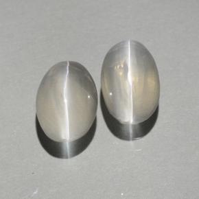 Pedras preciosas de Sillimanita Olho de Gato Fumaça natural de 1.76 ct, Corte Oval, Transparente