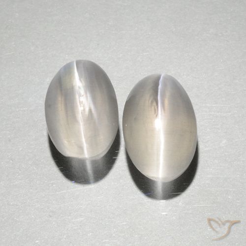 2.18ctw Natural branco quente Sillimanita Olho de Gato, oval, Translúcido
