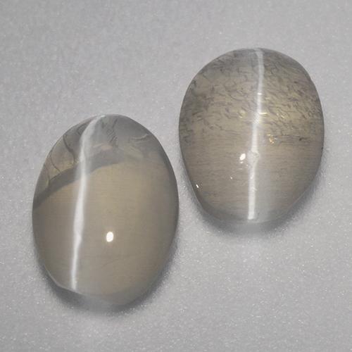 Pedras preciosas de Sillimanita Olho de Gato Cinza marrom natural de 1.95 ct, oval, Transparente