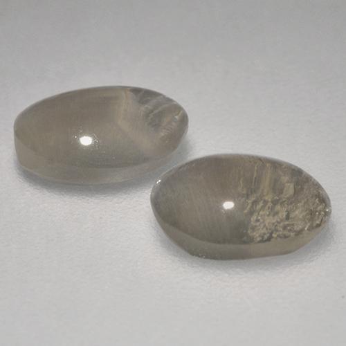 Pedras preciosas de Sillimanita Olho de Gato Cinza marrom natural de 1.95 ct, oval, Transparente