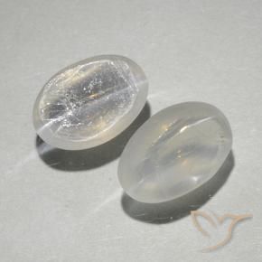 Pedras preciosas de Sillimanita Olho de Gato Branco natural de 2.00 ct, oval, Transparente