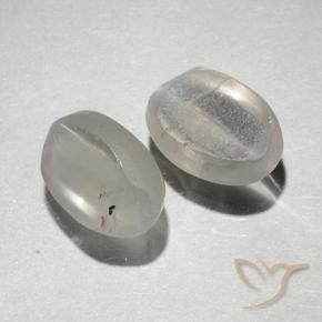 Pedras preciosas de Sillimanita Olho de Gato branco quente natural de 2.32 ct, oval, Transparente