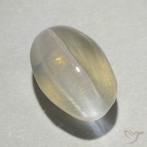 1.39ct Natural Luz amarela Sillimanita Olho de Gato, oval, Transparente