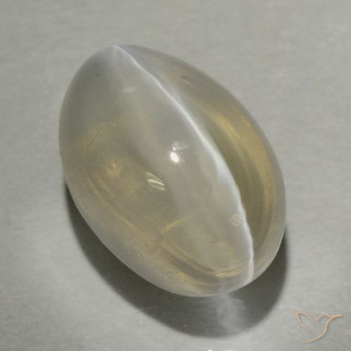 1.47ct Natural Luz amarela Sillimanita Olho de Gato, oval, Transparente