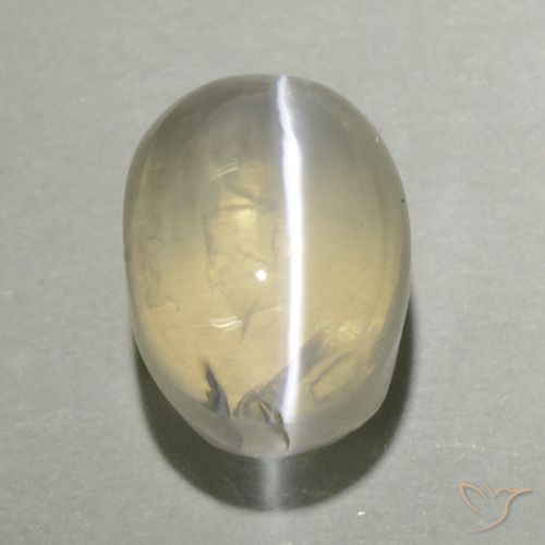 1.71ct Natural Luz amarela Sillimanita Olho de Gato, oval, Transparente