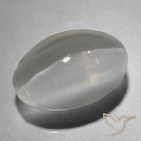 Sillimanita Olho de Gato Cinza muito claro Natural 1.43ct, oval, Transparente