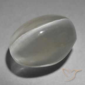 Sillimanita olho de gato cinza natural 1,65ct, corte oval, transparente