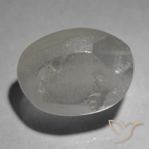 Sillimanita olho de gato cinza natural 1,65ct, corte oval, transparente