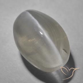 Sillimanita Olho de Gato Cinza muito claro Natural 1.63ct, oval, Transparente