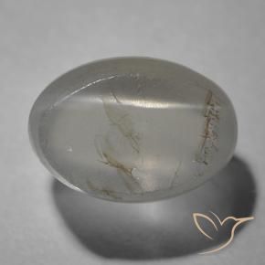 Sillimanita Olho de Gato Cinza muito claro Natural 1.63ct, oval, Transparente